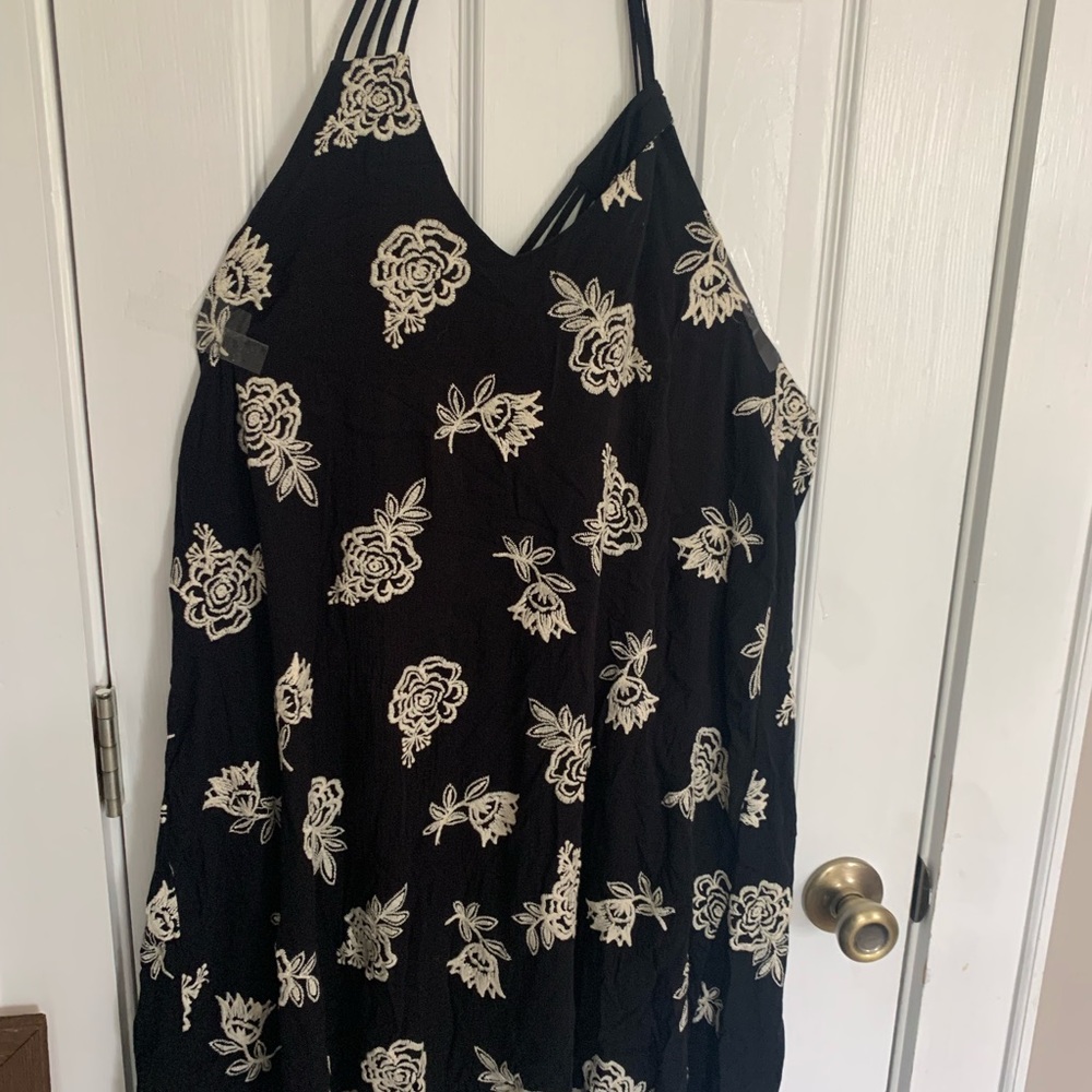 Black appliqué sundress